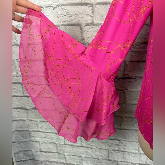 NWT Shavonne Dorsey pink bell sleeve top size S - Picture 4 of 7